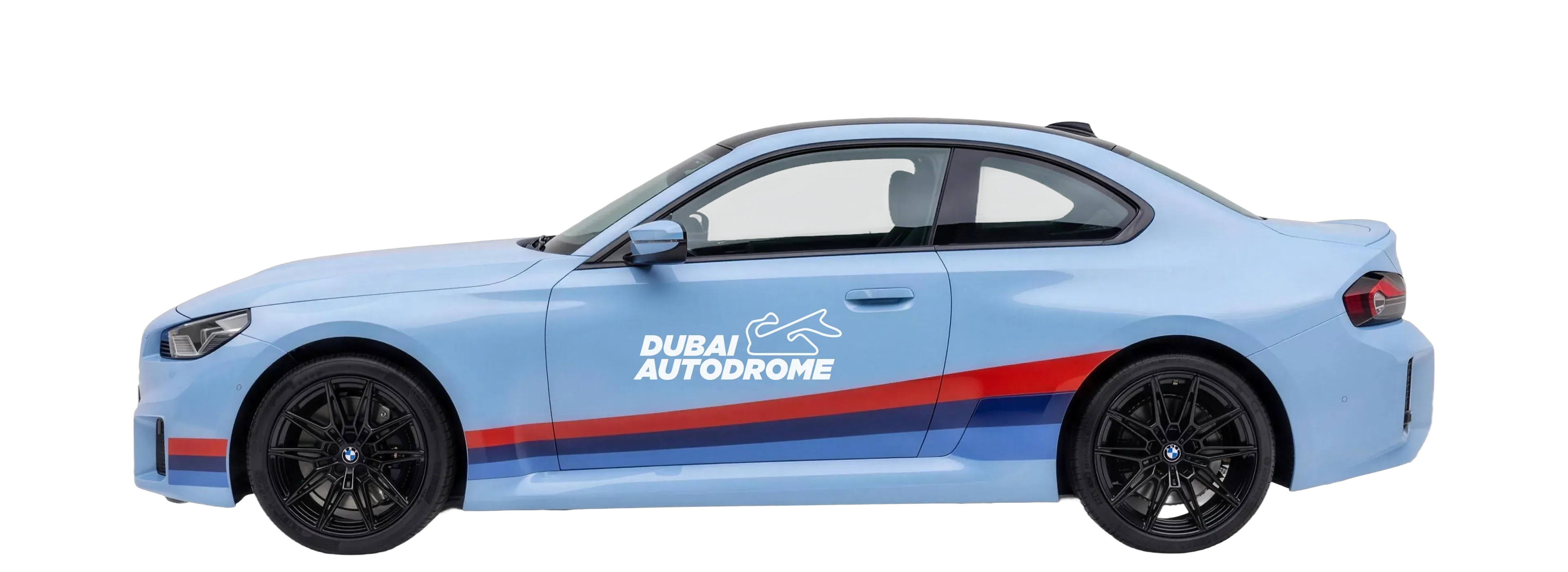 BMW M2 in Dubai Autodrome livery, side view